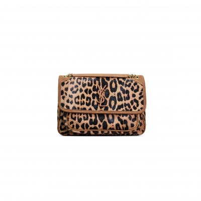 YSL NIKI MEDIUM LEOPARD SHOULDER BAG 273448 (28*20.5*8.5cm)